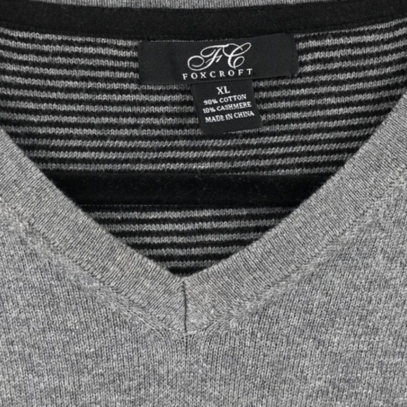 Men's Foxcroft XL Grey Sweater - Picture 2 of 5